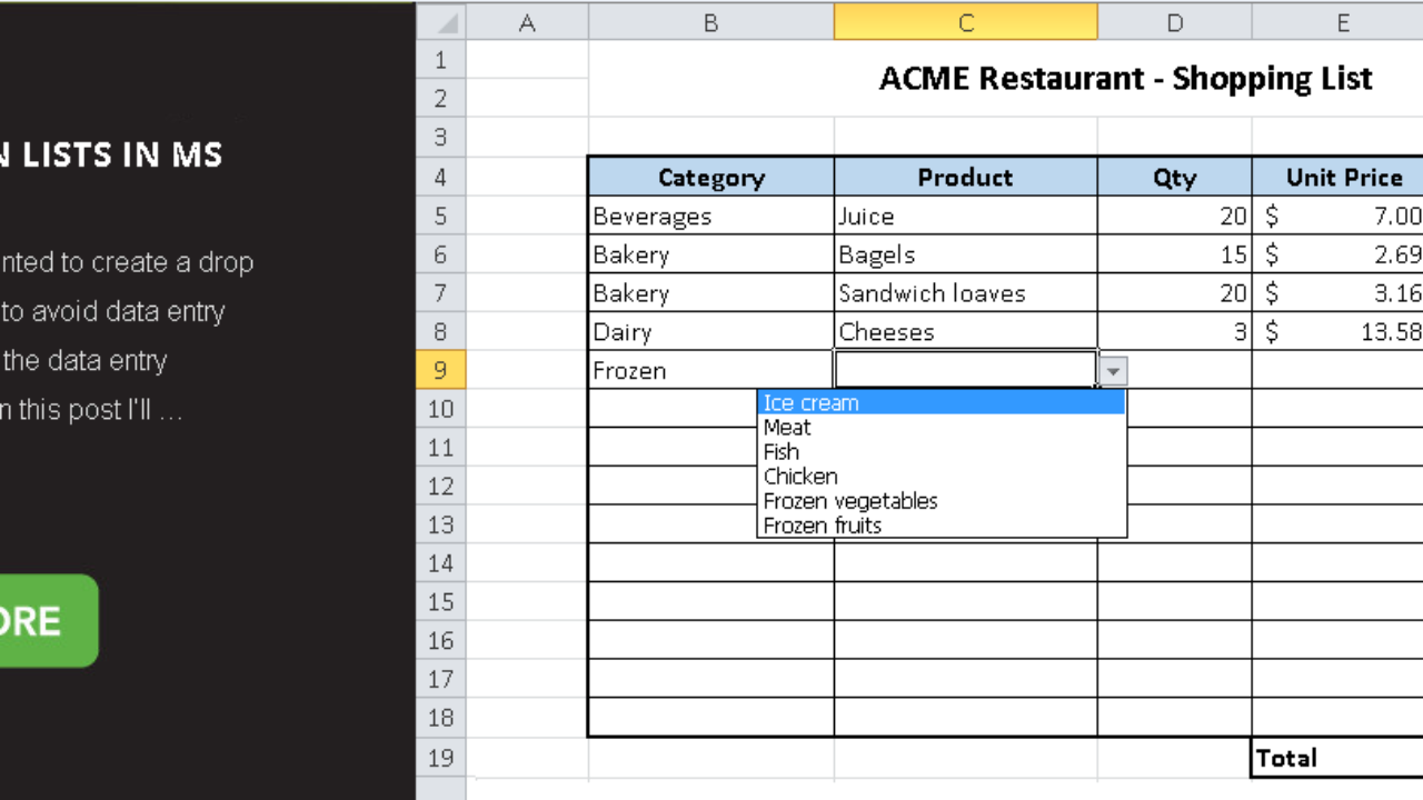 excel drag and drop column