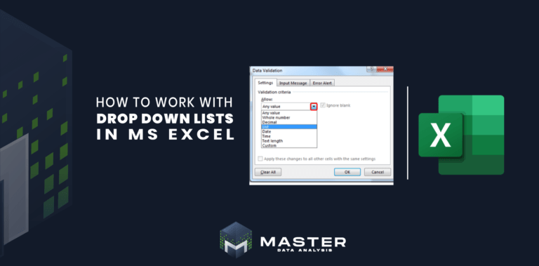 How to work with drop down lists in MS Excel