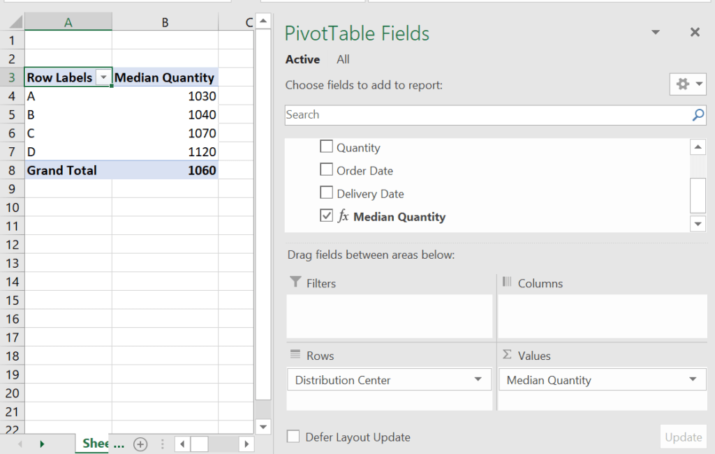 Add median to Pivot Table